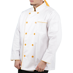 Corpo Bianco Multi Colore Tubazioni Unisex-Adulto Chef Uniforme Lungo/Maniche Corte a Doppio Petto Cappotti per Uomo delle Donne - Product Image 2