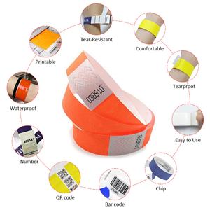 Customized Printing Waterproof Festival <b>Paper</b> Wristband Disposable <b>Tyvek</b> RFID ID Bracelet with Barcode for Party/Sport Event - Product Image 5