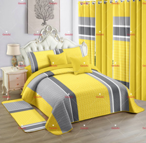 Ensemble de couette 12 pièces avec rideaux Couvre-lit King Size avec rideaux assortis - Product Image 2