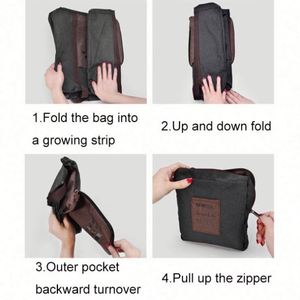 Sac de voyage pliable en polyester imperméable, grande capacité, léger, avec fermeture éclair et logo personnalisé - Product Image 3