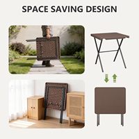 Table pliante carrée portable sans assemblage, avec structure en acier, table de camping et de patio, capacité de 400 lb, table de pique-nique pour jardin