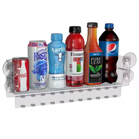 Nouveau support de présentation amovible en acrylique étanche avec ventouse pour porte de réfrigérateur, personnalisable avec logo, pour canettes de boissons