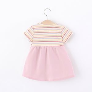 Lindo Vestido de Dos Piezas de Manga Corta con Protección Solar para Bebés y Niñas Pequeñas, <span class=keywords><strong>Ropa</strong></span> para Jugar al Aire Libre Diariamente y Ocasiones Casuales - Product Image 3