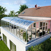 Solárium Portátil de Aluminio y Vidrio, Fácil de Montar, Diseño Modular para Terrenos con Césped