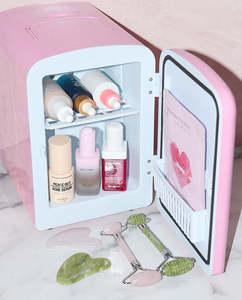 <span class=keywords><strong>Mini</strong></span>-réfrigérateur compact sans congélateur et sans givre <span class=keywords><strong>avec</strong></span> fenêtre de visualisation pour produits de beauté et boissons, idéal pour bureau, chambre, voiture, dortoir, cadeau - Product Image 3