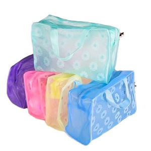 PVC Makeup Bag Creative Floral Waterproof Travel Storage <b>Home</b> <b>Essential</b> Cosmetics Organizer Wholesale Showers Bag - Product Image 1