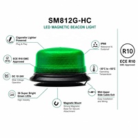 SM812G-HC 36LED ECE R10 IP66 12-24V Grünes Rotierendes Blitzlicht Magnetische Befestigung Multi-Muster LED-Warnleuchte 2 Jahre Garantie