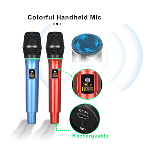 Micro Không Dây Có Thể Sạc Lại UHF 2021 Micro Không Dây Tốt Nhất Dành Cho Karaoke - Product Image 5