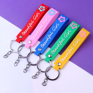 Wholesale PVC Wristlet Keychain Short Lanyard Keychain Beautiful Girl Keyring