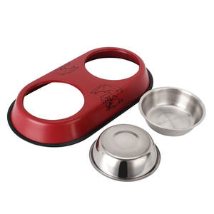 Ambientalmente amigável <span class=keywords><strong>Pet</strong></span> Supplies aço inoxidável tigela dupla comida alimentador de água <span class=keywords><strong>Oval</strong></span> Iron <span class=keywords><strong>Pet</strong></span> <span class=keywords><strong>Food</strong></span> Storage <span class=keywords><strong>Container</strong></span> para - Product Image 2