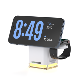 Station de recharge sans fil pliable 3 en 1 <span class=keywords><strong>Chargeur</strong></span> sans fil <span class=keywords><strong>Chargeur</strong></span> magnétique de voyage Support magnétique pliable portable avec LED - Product Image 1