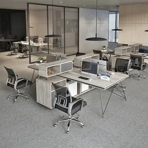 Intelligent office desks furniture luxury customized workstations partitions wood staff desk