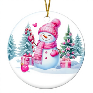 Vente en gros d'ornements de Noël en céramique ronds de 3 pouces, design <span class=keywords><strong>bateau</strong></span> Père Noël et <span class=keywords><strong>rennes</strong></span>, décoration suspendue Joyeux Noël pour l'arbre de Noël - Product Image 5