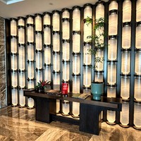 Paravent en verre cylindrique LED personnalisé, écran de séparation lumineux non standard pour hall d'hôtel, restaurant, réception, décoration murale