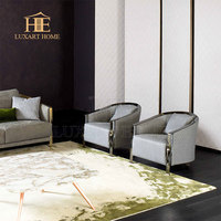Fauteuil de salon de luxe sur mesure de haute qualité, élégant et moderne, en tissu, avec repose-pieds en acier inoxydable