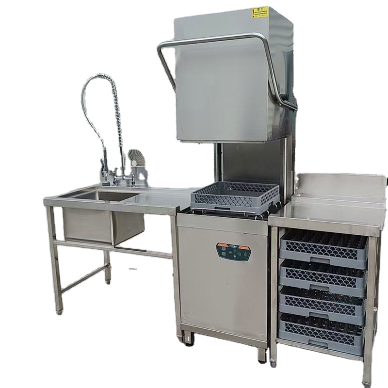 Freestanding Commercial Hood Type Dishwasher Stainless Steel Smart Automatic Dishwashing Machine for Restaurant Hotel Kitchen
