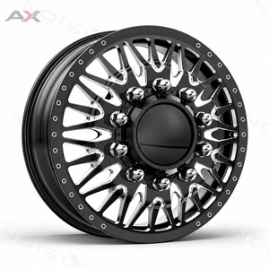 Jantes de camion forgées sur mesure 24x8.25 28x8.25 8x210 10x285 Polies, roues doubles pour Chevy Silverado Sierra 3500HD Ford F-450 F550 - Product Image 1