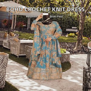 Herbst Bohemian Vintage Damen Freizeitkleidung mit Häkeldesign, Reguläre Passform, Hohles Patchwork, Crop-Top mit Puffärmeln, Bedruckt, Atmungsaktiver Kunstpelz für den Winter - Product Image 2