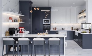 Cocina de gama alta 2025: puerta con marco cromado, acabado cepillado, armarios completos de madera maciza de nogal - Product Image 5