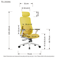 Chaise de bureau exécutive ergonomique moderne personnalisable OEM avec base en alliage d'aluminium pour bureau, atelier, chambre et jeux