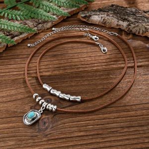 Fashion <strong>Turquoise</strong> Necklace Bohemian Western Style Party Western Cowboy Style Clothing Matching Necklaces Trending <strong>Jewelry</strong> - Product Image 3
