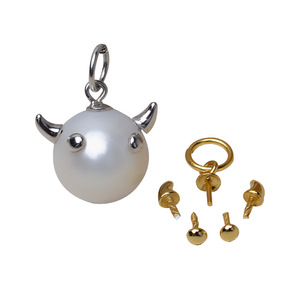 S925 Silver Bull Head Alien Pendant Accessories Baroque Empty Tray for DIY Making New 3189 <b>Loose</b> <b>Pearls</b> Zodiac Empty Tray <b>Pearl</b> - Product Image 5