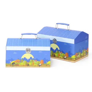 Cartoon Kids Toy Gift Box Portable Cardboard House Shaped Gift Paper Box Set For Packaging