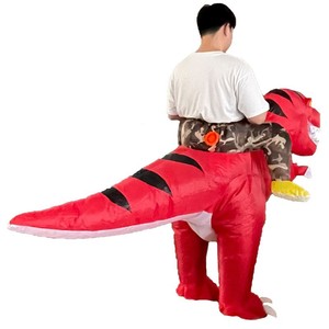 Mới màu xanh lá cây dành cho người lớn trẻ em cưỡi khủng long phù hợp với Inflatable hài hước động vật gắn kết Prop spitty-headed Tyrannosaurus Rex - Product Image 4