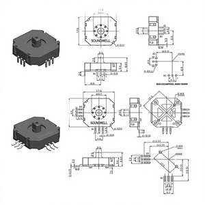 SOUNDWELL Potenciómetro basculante de película de carbono con mango de plástico RJ18 de 18 mm, CA 50 V, modelo RJ1802NOX0X-VA2 - Product Image 1