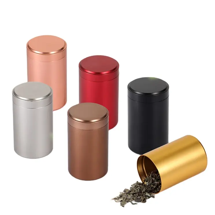 2019 new multicolor plated titanium alloy tea tube, stainless steel portable tea box,tea can capsule pill can