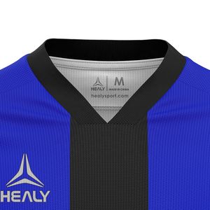 Camiseta de fútbol para hombre con sublimación personalizada de alta calidad, camiseta de fútbol juvenil con cuello en V ancho Retro, manga larga - Product Image 3