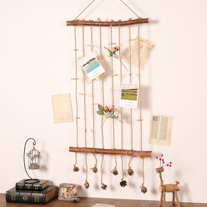 Mystic Arts - Decoración de Pared de Madera con Fotos, Cuerda de Cáñamo Beige, Estilo Rústico, Decoración del Hogar, Artículos Colgantes - Product Image 1