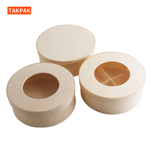 带唇的木制圆盒定制便宜的圆板礼品糖果水果木制圣诞包装盒 - Product Image 3