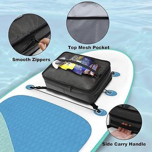 Sac de refroidissement pour paddleboard, sac de rangement étanche pour pont de SUP avec crochet rotatif, sac isotherme portable noir bleu rose - Product Image 3