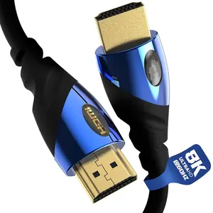 Kabel HDMI 120 bersertifikat, 4K @ 2.1Hz 8K @ 60Hz untuk HDTV dll