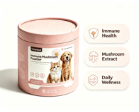 Complément alimentaire pour animaux de compagnie VITAFIELD, poudre de champignons immunostimulants, OEM ODM, pour chats et chiens, soutien immunitaire quotidien, produit pour la santé des animaux.