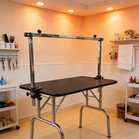 Table de toilettage pliable en acier inoxydable VET Eco-Friendly Charge pour chiens et chats, avec surface en caoutchouc, design moderne pour petits animaux