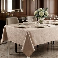 Nappe de table en tissu polyester tissé moderne de luxe léger, motif géométrique, tapis de protection pour table à manger longue et buffet