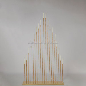 Elegante candelabro de rama dorada <span class=keywords><strong>con</strong></span> pantalla acrílica para Decoración de mesa de boda y centro de mesa de sala de estar - Product Image 5