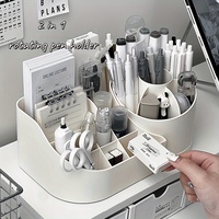 Cosmétiques boîte de rangement commode bureau grande capacité porte-stylo rotatif maquillage brosse ombre à paupières rouge à lèvres support dossier en plastique
