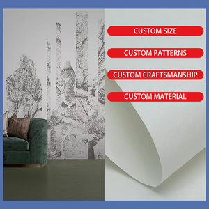 <span class=keywords><strong>Papier</strong></span> peint mural <span class=keywords><strong>panoramique</strong></span> non tissé style palais rétro moderne, motif forêt pour la décoration du canapé du salon - Product Image 3