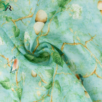 Tissu Voile 100% Ramie Écologique Anti-Bactérien Séchage Rapide Respirant Léger Imprimé pour Jupes et Robes d'Été