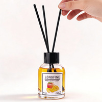 Diffuseur de parfum floral fruité pour la maison et la salle de bain, désodorisant d'ambiance en bouteille de verre décorative, parfum longue durée 15-30 jours