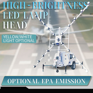 Promotion : Tour d'éclairage LED portable, mobile, sur remorque, à moteur diesel, avec mât télescopique, générateur portable, RGB, solaire, DC, pour l'ingénierie - Product Image 2