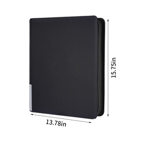 Carpeta de 9 bolsillos con carga lateral y clips para 360 tarjetas, álbum de piel sintética con cremallera para almacenamiento de tarjetas coleccionables TCG y deportivas - Product Image 3
