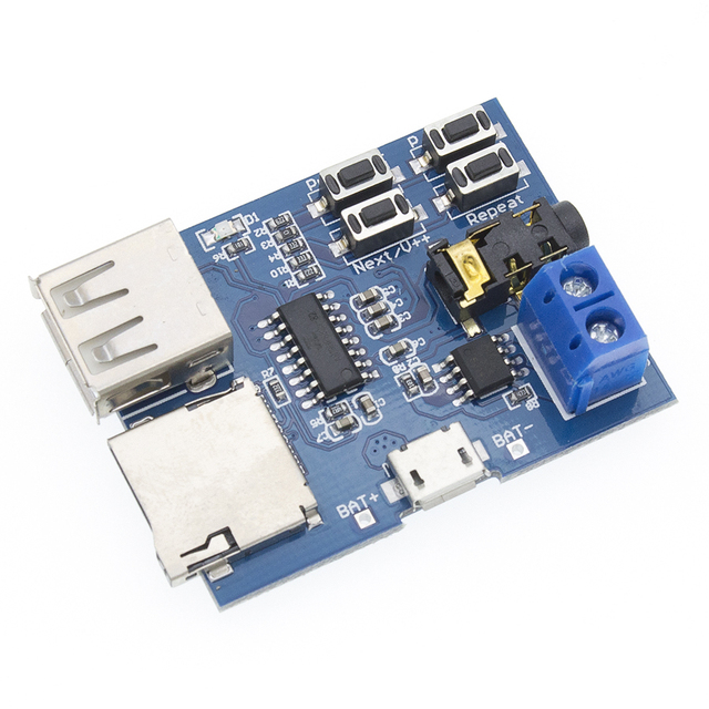 TF Card U Disk MP3 Format Decoder Board Module Amplifier Decoding Player Self-contained Power Amplifier, MP3 Modul