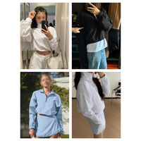 Ensemble 2 pièces Alogant pour femme : veste d'été unie à demi-zip, col montant, coupe ample sportive et décontractée, UPF30, en coton, avec short au-dessus du genou