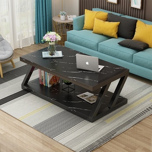 Table basse moderne en verre, avec Base métallique en forme de Z, offre spéciale - Product Image 4