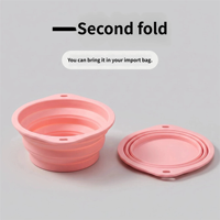Vente en gros de bols à eau portables en silicone pour chiens, pour voyages en plein air, pliables, bols pliables pour animaux de compagnie