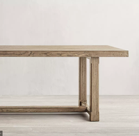 Table à manger rectangulaire longue RH OEM, style antique du milieu du siècle, en chêne régénéré, extensible, pour banquets et hôtels, écologique, fabriquée à la main